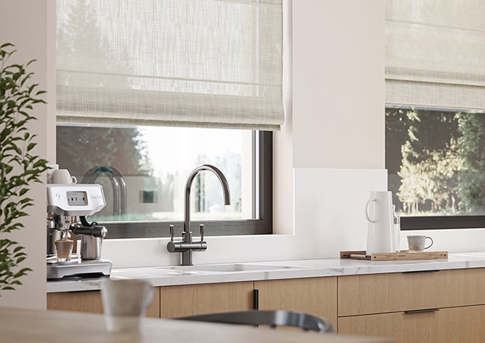 Siena Voile, Greige - Motorised Roman Blind - Image 5